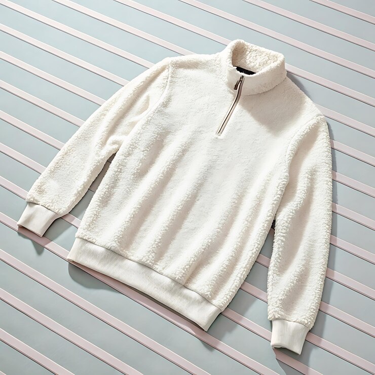 PSD un suéter blanco con un cuello que dice camiseta