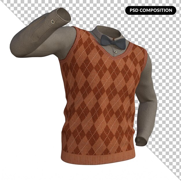 El suéter de Knickerbockers aislado en 3D