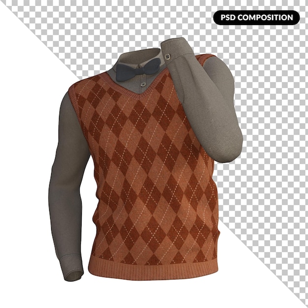 El suéter de Knickerbockers aislado en 3D