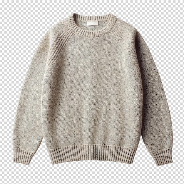 PSD un suéter marrón con una franja blanca en la parte delantera y la parte inferior es un sweater marrón