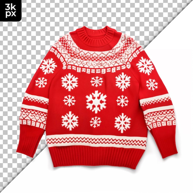 PSD suéter navideño aislado sobre un fondo transparente