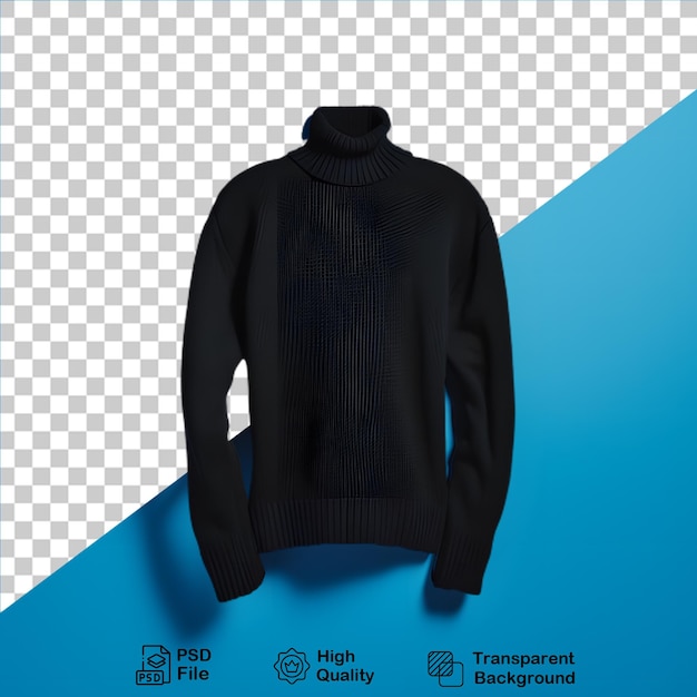 PSD suéter negro unisex sobre un fondo transparente