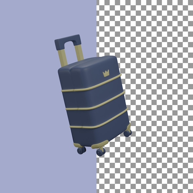 Suit case em renderização 3d para apresentação na web de ativos gráficos ou outros