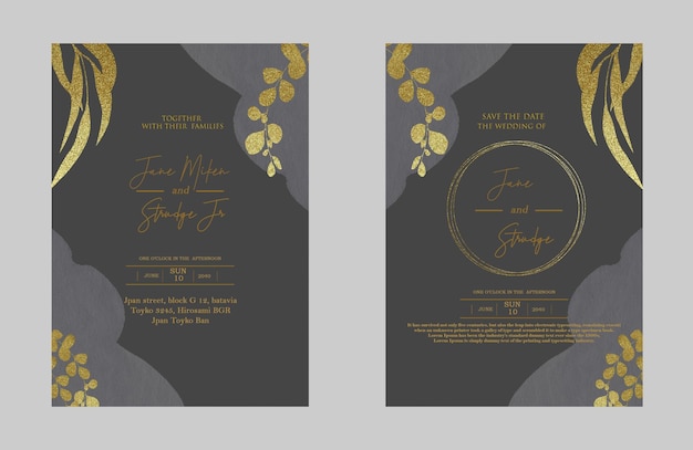 Suite De Cartes D'invitation De Mariage Avec Fleur De Marguerite Modèles Psd