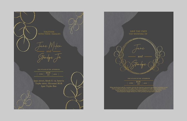 Suite De Cartes D'invitation De Mariage Avec Fleur De Marguerite Modèles Psd