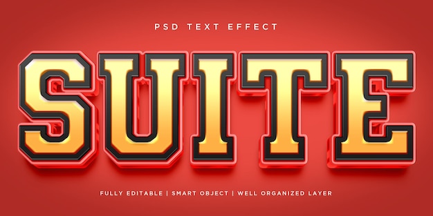 Suite efecto de texto de estilo 3d