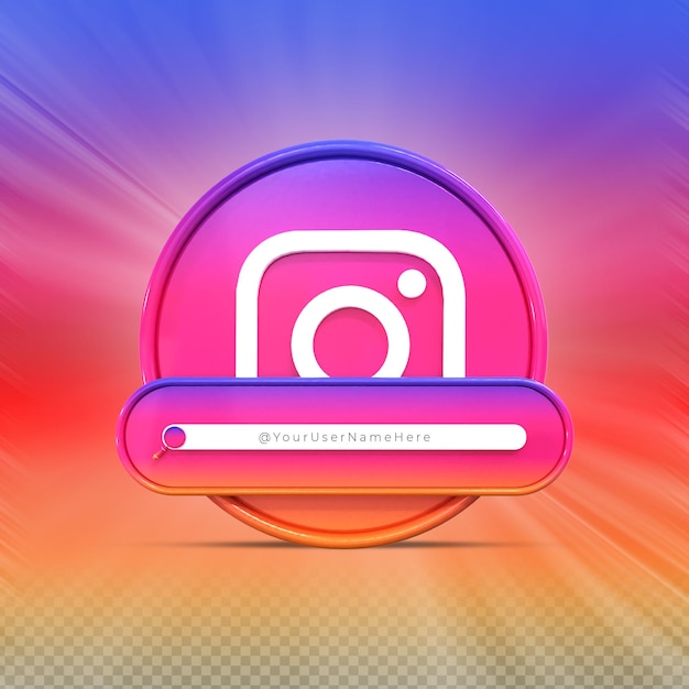 Suivez-moi Sur Les Médias Sociaux Instagram Profil D'icône De Bannière Rendu 3d Tiers Inférieur
