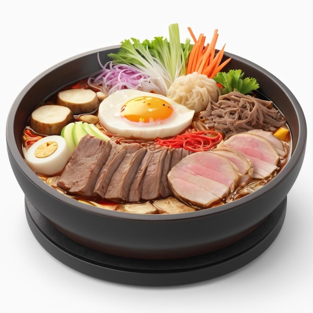 Sukiyaki psd en un fondo blanco