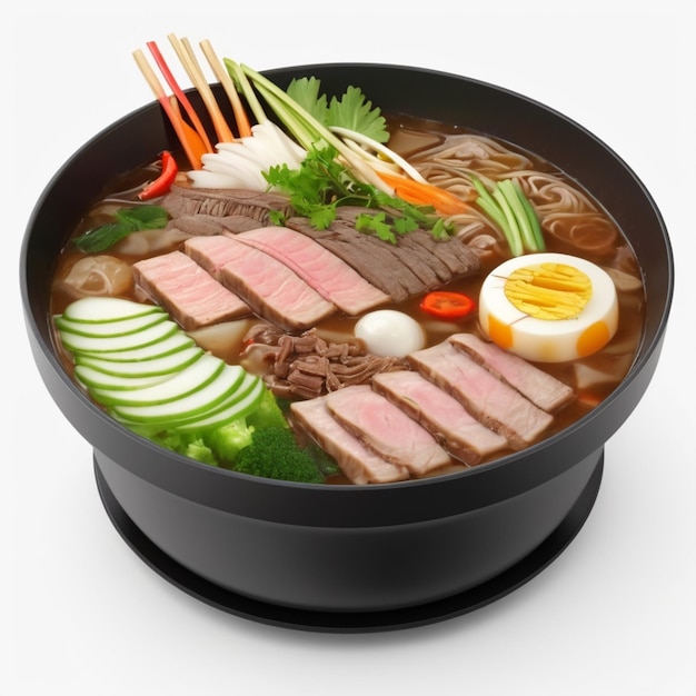 Sukiyaki psd en un fondo blanco