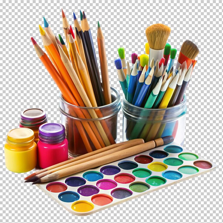 PSD suministros de arte sobre un fondo transparente