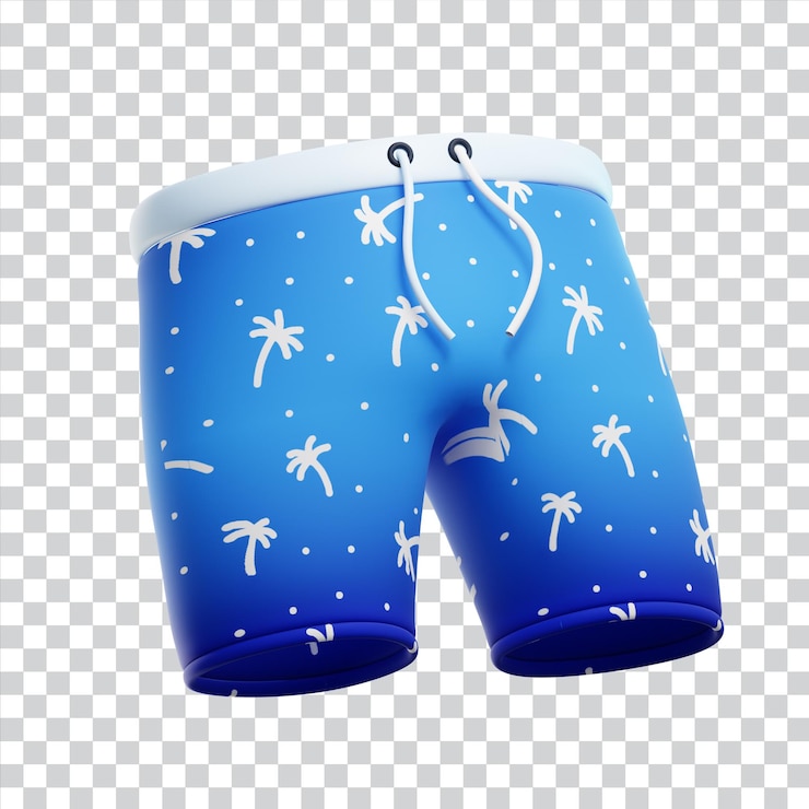 Summer Bathing suit trunks 3D Icons Illustration