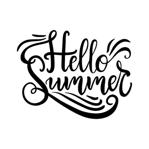 PSD summer lettering illustration isolated