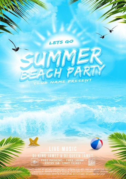 Summer modèle de party flyer