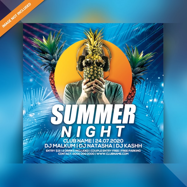 PSD summer night party flyer