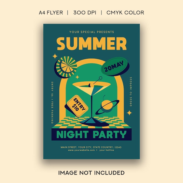 PSD summer night party flyer