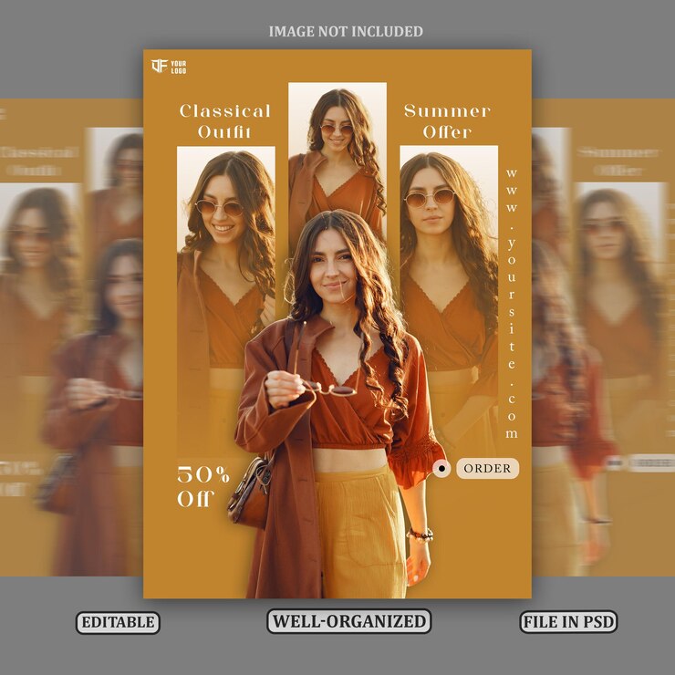 PSD summer offer fashion advertisement poster template