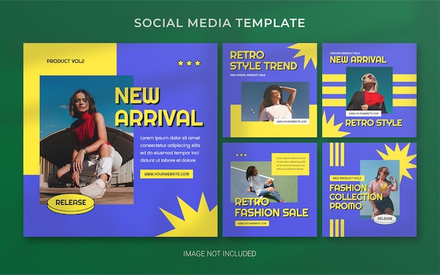 Summer Retro Fashion Social Media Post Banner Layout