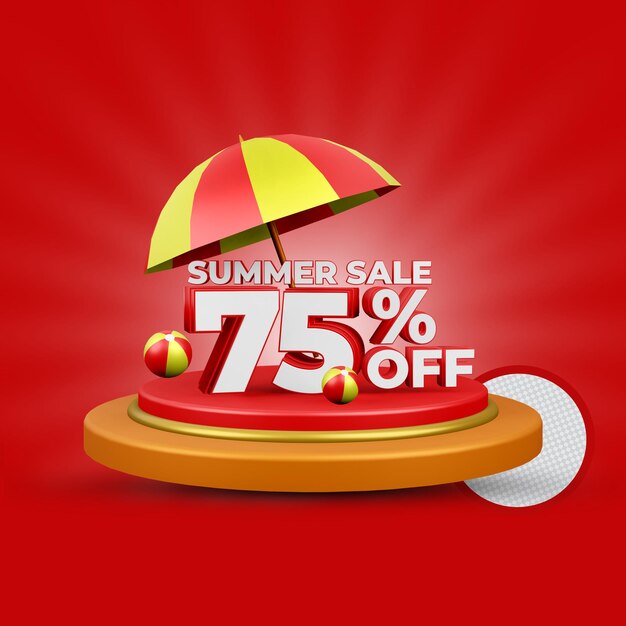 Summer Sale 75 Prozent Rabatt auf 3D-Rendering isoliert