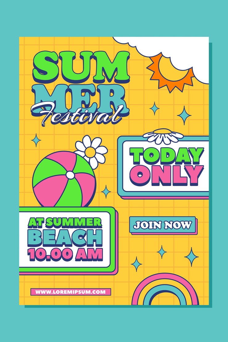 PSD summer sale poster template design