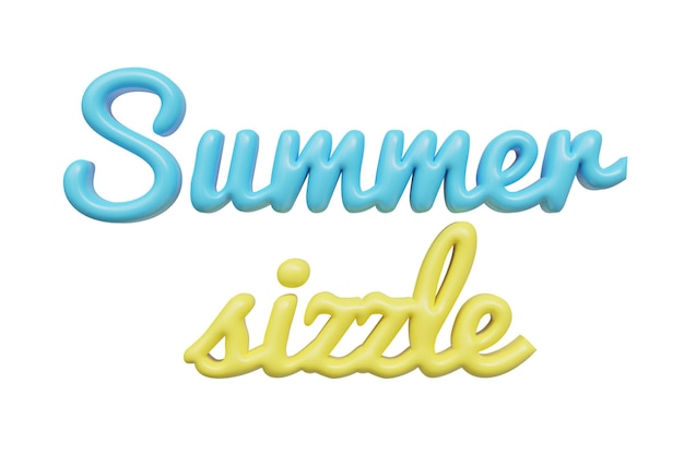 PSD summer sizzle 3d-schriftzug