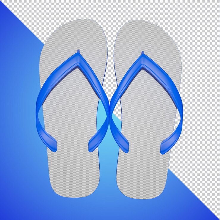 PSD summer slipper 3d rendering isoliert