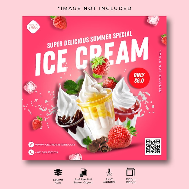 Summer special mix ice cream social media post no instagram