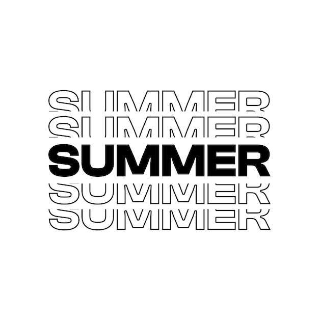 Summer Typography Stacked Text Effect