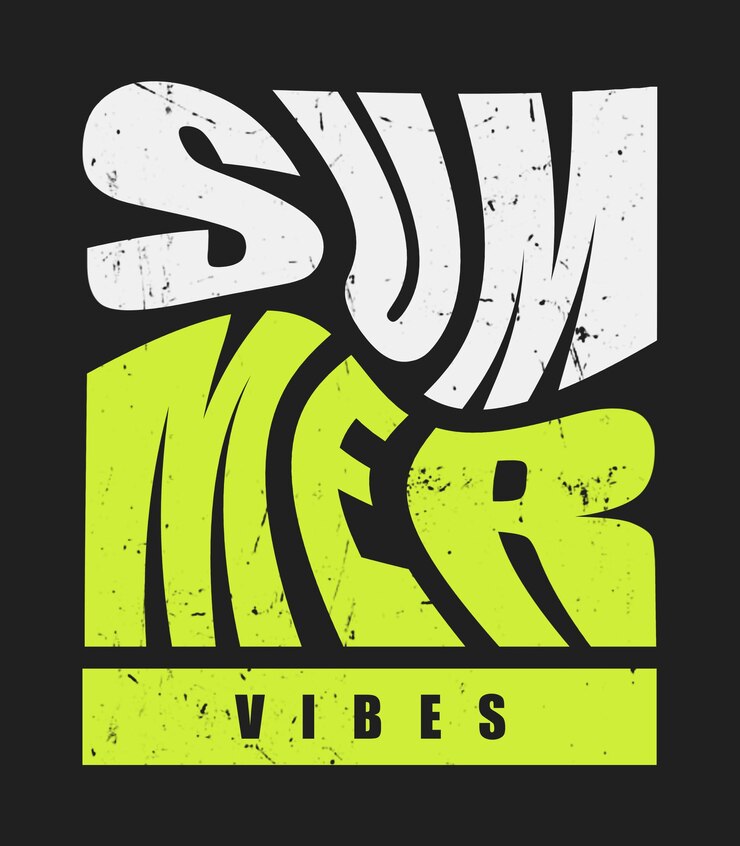 PSD summer vibes typography poster