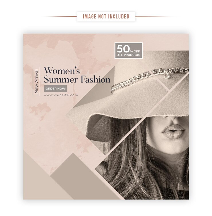PSD summer womens fashion sale oferece um modelo de banner de poste quadrado