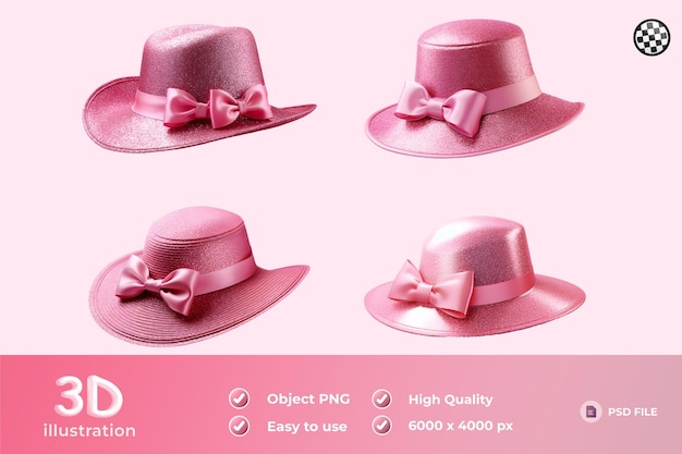 PSD sun bandeau de chapeau rose png éclairage doux lisse