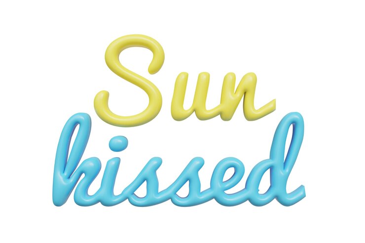 PSD sun kissed 3d-schriftzug
