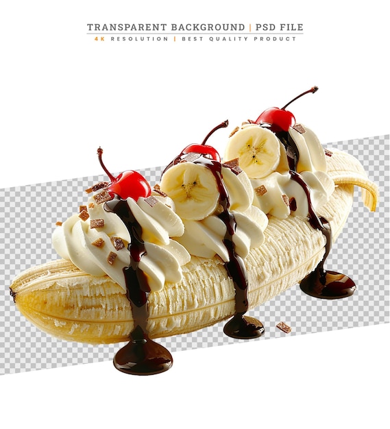 PSD sundae à la banane faite maison dessert américain