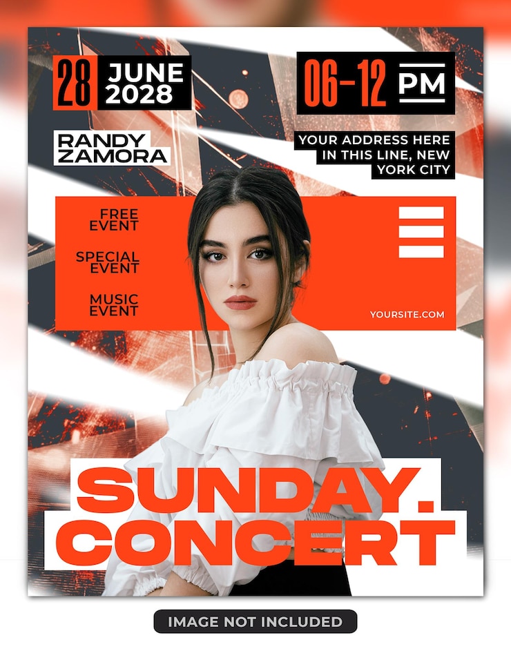 PSD sunday concert music event poster template