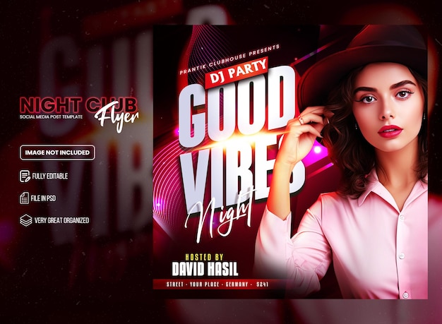 Sunday Dj Club Musik Neon-Effekt Flyer Design Party Flyer Design Premium PSD