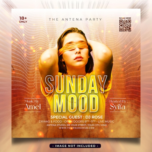 Sunday Mood Party Instagram Post Flyer Square