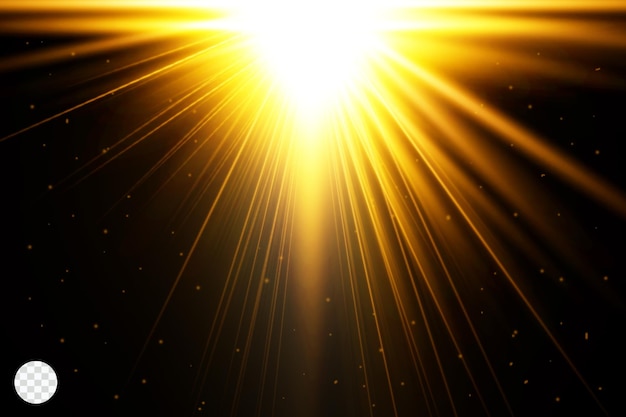 Sunflash lens flares lumière transparente sur fond noir