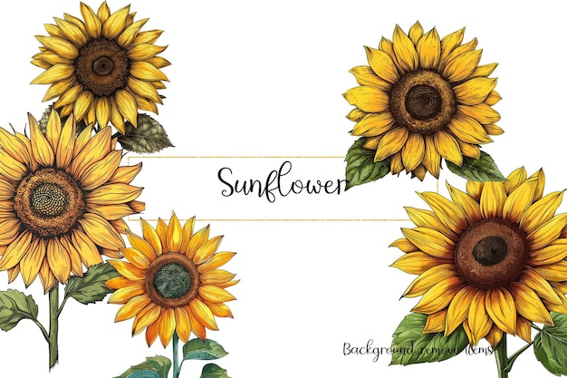 PSD sunflowerclipart psd png (en anglais)