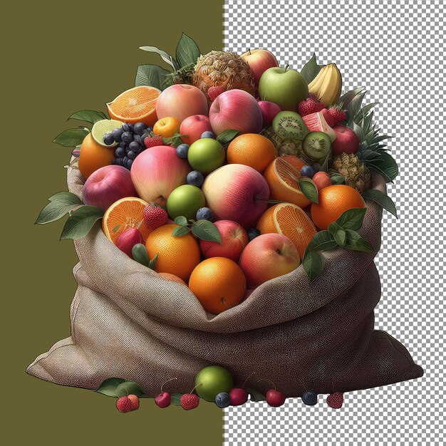 PSD sunkissed fruit heap png