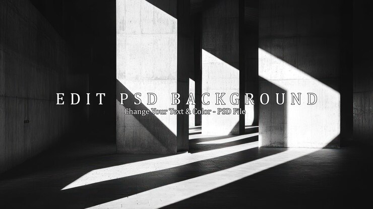 PSD sunlight through concrete columns