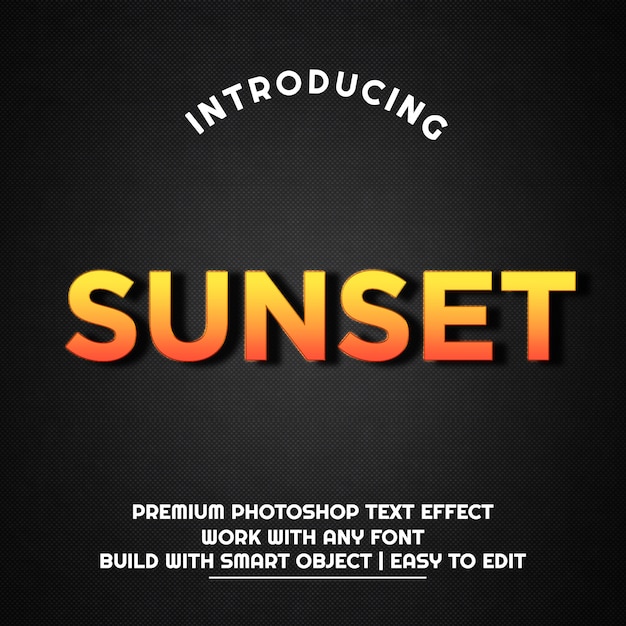 Sunset - plantilla de efecto de texto