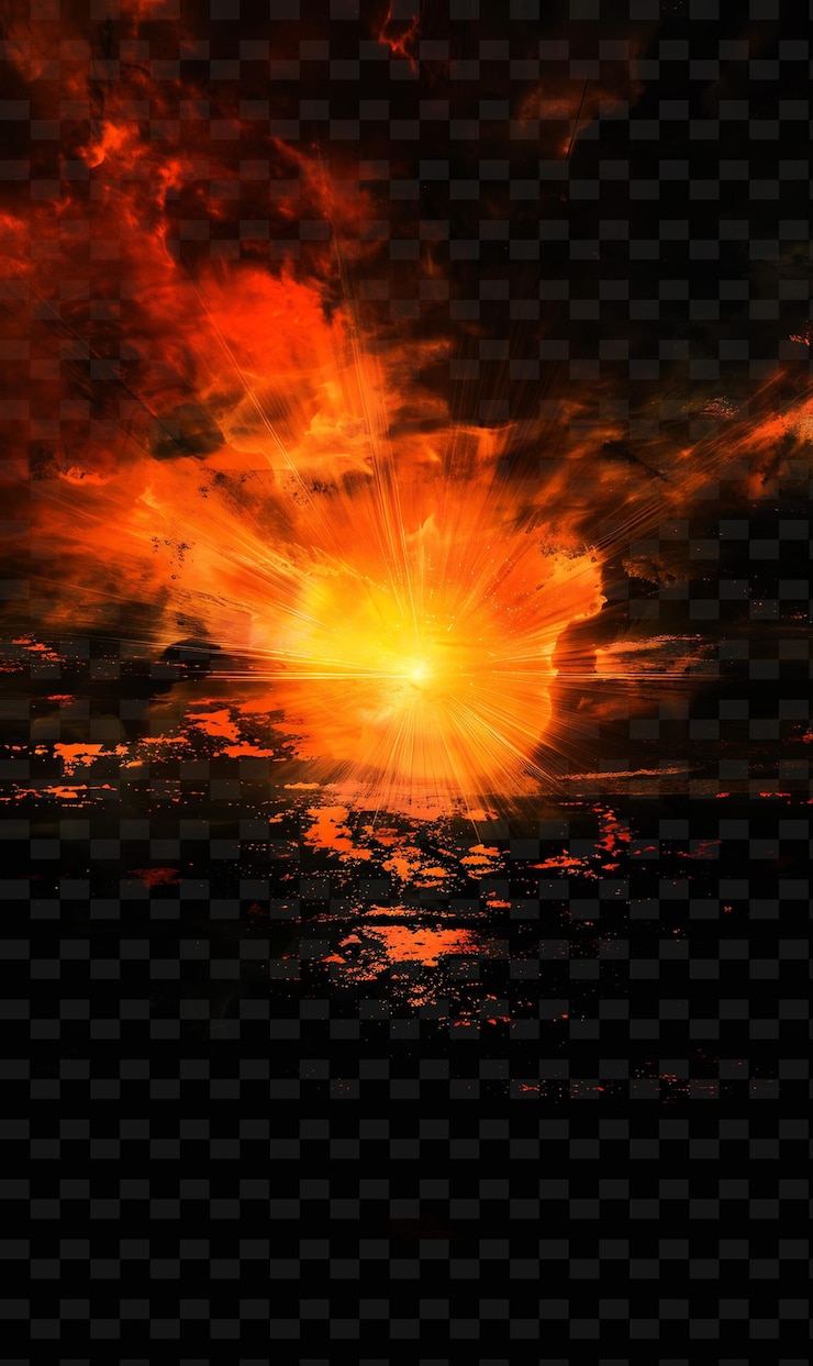 PSD sunset con resplandor rojo naranja intenso radiante que mejora el diseño dramático de efectos de luz de neón png y2k