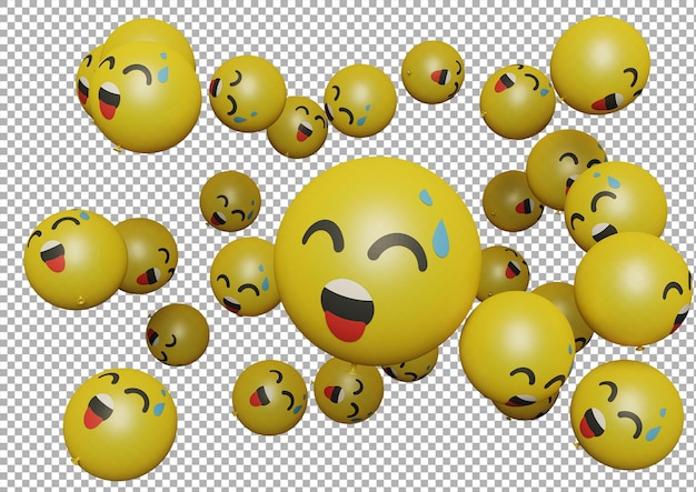 Suor sorridente balão emoticon ou emoji perfeito para mídia social, branding, promoção de propaganda