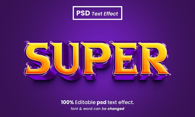 Super 3d bearbeitbarer premium-psd-texteffekt