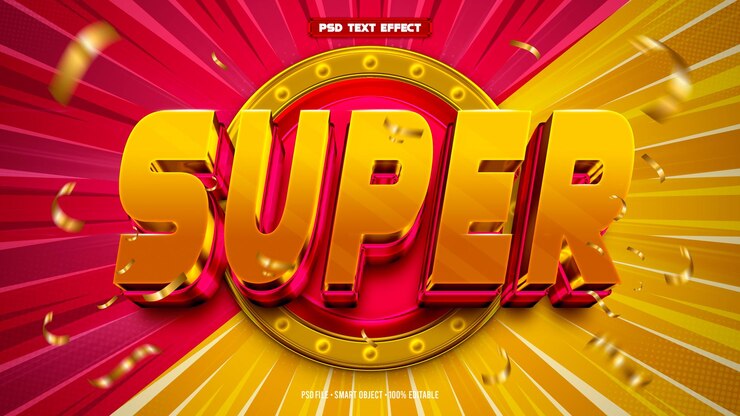 PSD super 3d bearbeitbarer texteffekt