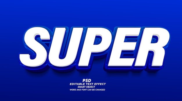 Super 3d editable text effect PSD template