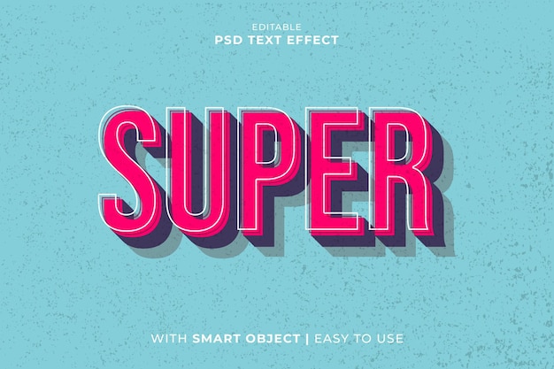 Super 3d-psd-bearbeitbare texteffekte