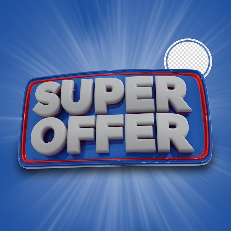 PSD super angebot label 3d render