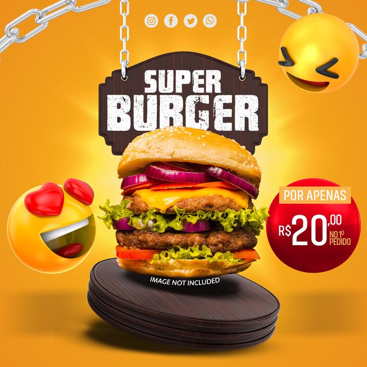 PSD super burger emoji 3d