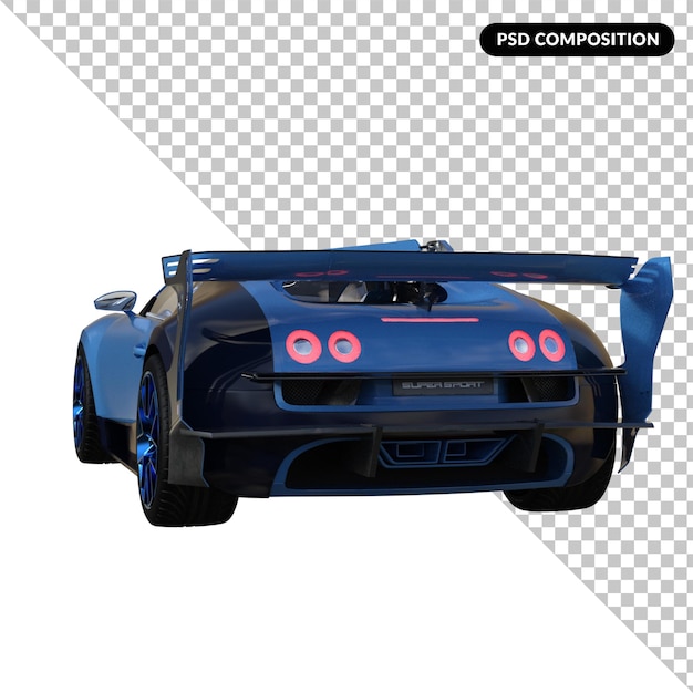 PSD super carro isolado 3d