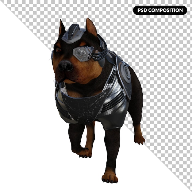 PSD super chien ami rendu 3d isolé